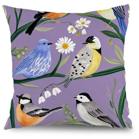 Taie d'oreiller fleurs été, décoration maison intérieure,40×40cm