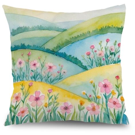 Taie d'oreiller fleurs vintage, décoration maison élégante,45×45cm