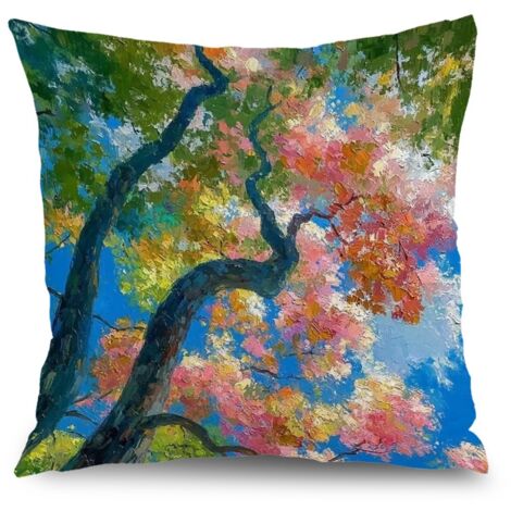 Taie d'oreiller fleurs vintage, décoration salon chambre maison,50×50cm