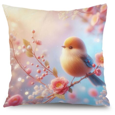 Taie d'oreiller floral printemps, décoration maison intérieure,50×50cm