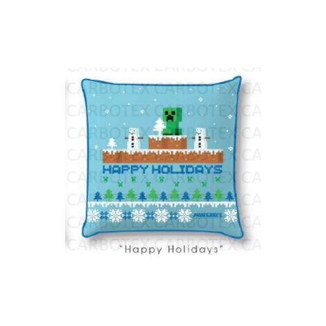 Taie d'oreiller jeunesse 40x40 Minecraft Noël Velours