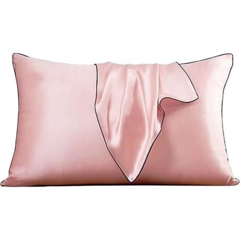 Taie d\'oreiller - Non spécifié - Carré - Soie Mûrier - Couleur Rose - Lavable