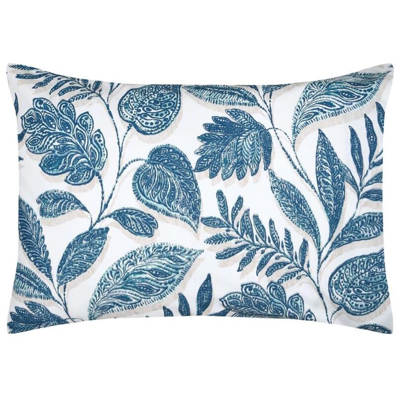 Taie d&39oreiller percale de coton motif feuillage 50x70cm Taie d&39oreiller percale de coton motif feuillage 50x70cm