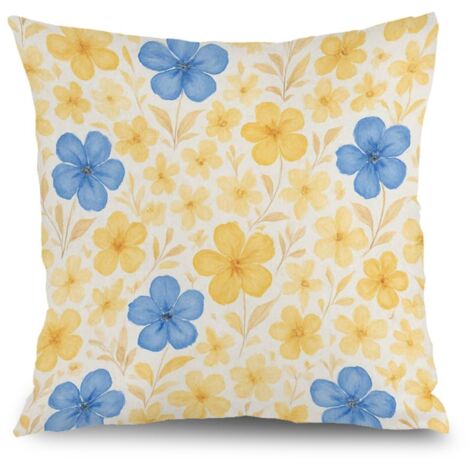 Taie d'oreiller plantes fleurs, décoration maison moderne,50×50cm