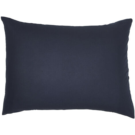 Taie d'oreiller rectangle 100% coton 50x70 ESSENTIAL coloris Navy