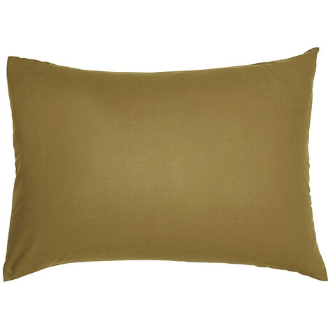 Taie d'oreiller rectangle coton 50x70 cm ESSENTIAL coloris Bronze