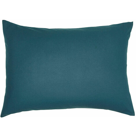 Taie d'oreiller rectangle coton bio 50x70 cm ORGANIC coloris Paon