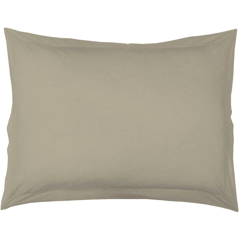 TRADILINGE Taie d'Oreiller Unie en 100 % Coton Taupe 50x70 cm