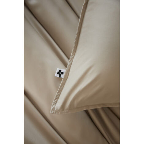Taie d'oreiller "Salomé" Viscose de bambou 120 fils/cm² - Couleur: Salomé Pampa - Taille de taie d'oreiller: 50 x 70 cm volant plat piqué
