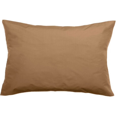 Taie d'oreiller uni percale de coton MANOIR 50x70 cm