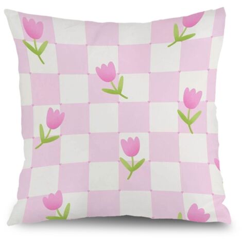 Taie d'oreiller vintage fleurs, décoration maison intérieure,50×50cm