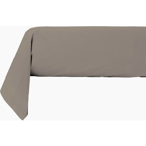 Taie traversin en coton 57 fils unie taupe 85x185cm