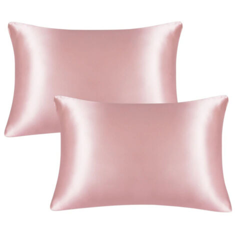Taies d'oreiller en satin de soie pour les cheveux et la peau, lot de 2 taies d'oreiller standard ultra douces avec fermeture portefeuille