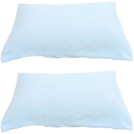 Taies d’Oreiller Enfant Bleu Ciel à Fermeture Enveloppe, Lot de 2 pour Petit Oreiller et Voyage