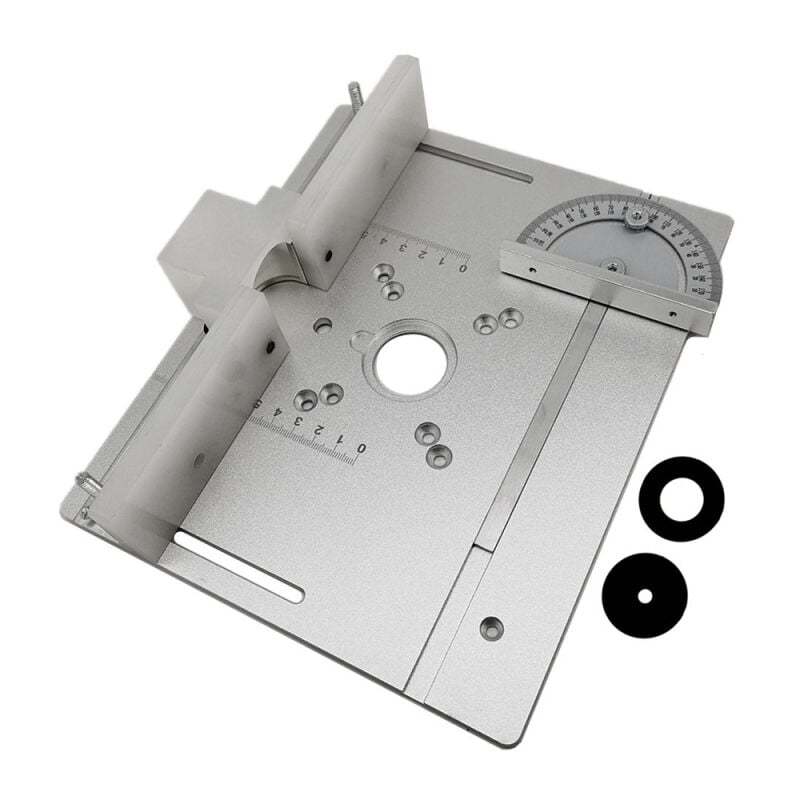 Lot de 3 plaques d'insertion pour table de toupie, en alliage d'aluminium, pour fraisage du bois, planche à bascule, machine de découpe, outil