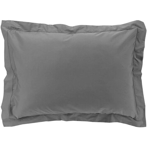 Taies d'oreiller x2 Percale 50x70 cm Anthracite
