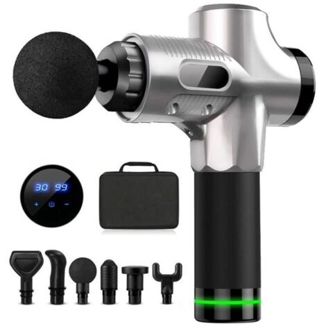 Taille AU Gümüş rengi Pistolet de Massage professionnel à écran LCD, appareil de Massage pour les muscles du corps, le Fascia prof