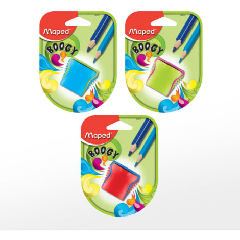 Taille-crayon Boogy avec récipient 2 trous Maped mix de couleurs blister 1 pc.