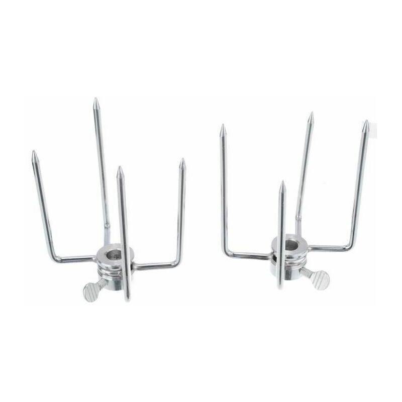 Live House - Taille Fourchettes à broche pour Barbecue en acier inoxydable, 2 pièces, fourchettes à rôtir pour poulet au charbon de bois outil