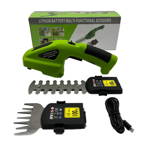 Taille-haie électrique 2 en 1 sans fil avec batterie rechargeable， coupe-haie portable pour bordures de pelouse, élagage des feuilles et taille de haie