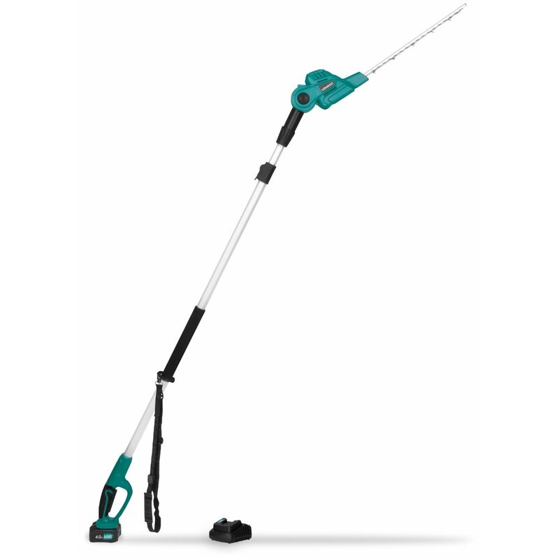 Taille-haie télescopique 20V - Lame inclinable - Perche extensible (200-260 cm) – 1 batterie 4.0ah et chargeur inclus