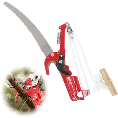 Taille-haies, scie à perche 10 pieds – taille 2 en 1, lame acier tranchante, manche léger et résistant, outil polyvalent pour tailler branches hautes, arbustes et petites branches