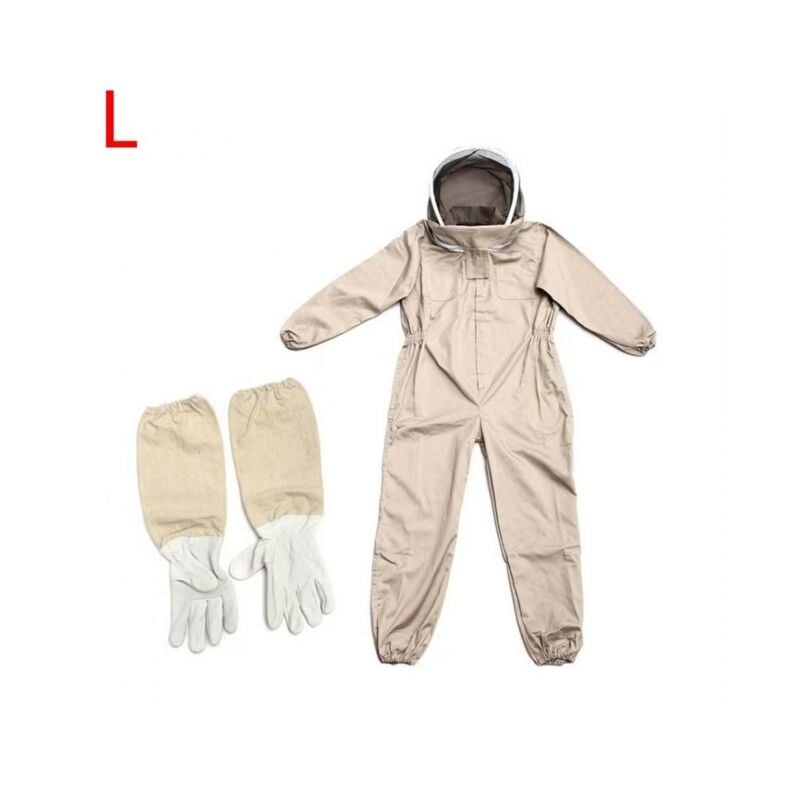 Cyslmuk - Taille l Tenue d'apiculture - Vêtement d'apiculture - Protection complète du corps - Gants pour débutants