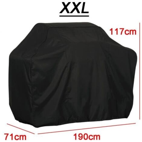 Taille XXL-190x117x71CM Housse de Barbecue étanche d'extérieur noire Weber housse de protection de gril robuste rond Rectangle pou