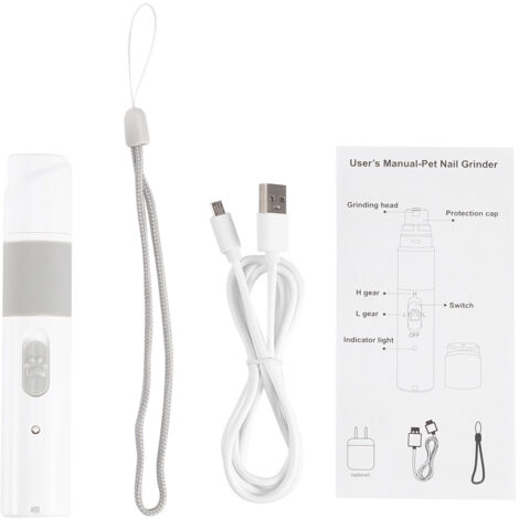 Tailleur de Griffes Électrique USB pour Chien et Chat - 2 Vitesses, Silence 60dB, Pliable et Lavable