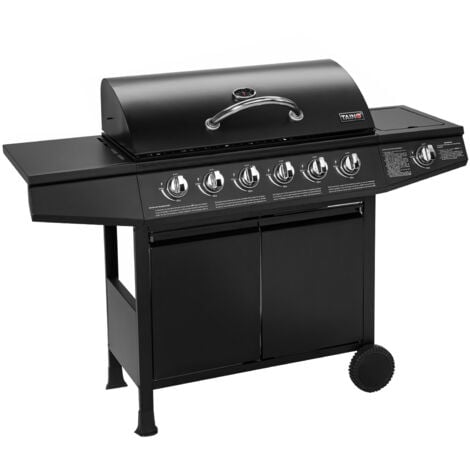 TAINO BASIC 6+1 Gasgrill BBQ GRILLWAGEN Edelstahl Brenner Seitenkocher