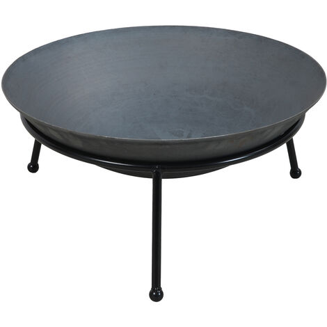 TAINO Bol à feu rond tripode Rehausse jardin Outdoor Fonte noire