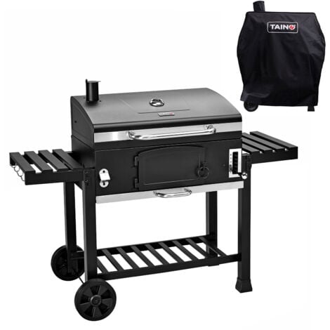 TAINO HERO XXL Set Fumoir Barbecue Grill Chariot Charbon de Bois Fumoir Four Hotte