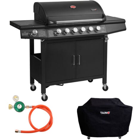 TAINO RED 6+1 Brenner Gasgrill Abdeckung Set Gasregler BBQ Grill Zubehör Cover