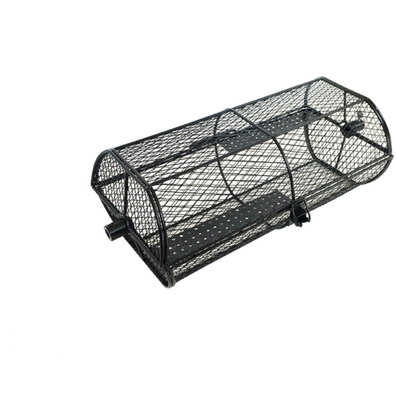 Taino - Rondelle de gril Panier de gril Rotisserie Accessoires de gril Acier noir