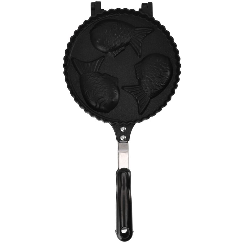 Taiyaki – Gaufrier en Forme de Poisson, Poêle Uniforme, Chauffage Double Face, Gâteau en Forme de Poisson, pour Snack-bar à Domicile, 3 Pièces.