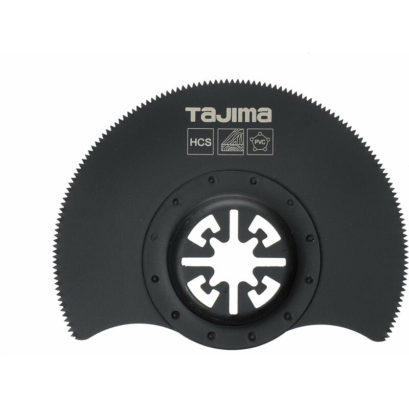 Image of Tajima - Accessorio per sega (lama per sega multiuso per tagli in legno, plastica, cartongesso, attacco universale 91 mm semicircolare), MHC91