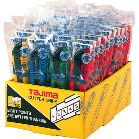 TAJIMA Automatik - Cutter 18 mm 3 Klingen, 4-farbig, 40 Stk. im Display