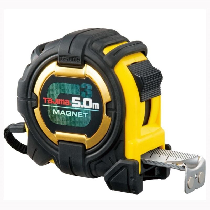 Tajima - 5M g Lock Magnetic Metric Tape Measure Extra Wide 27mm Blade TAG3M750MT