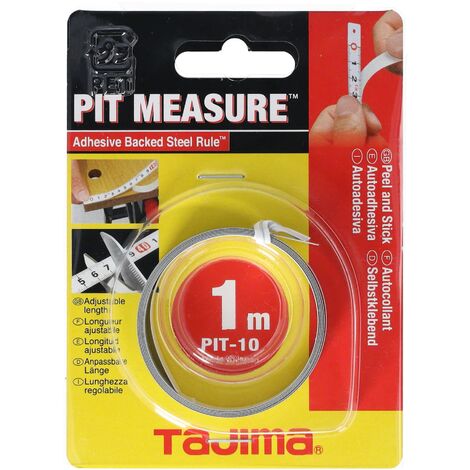 Tajima PIT-10BL - Misuratore convesso per fossa da 1 m, larghezza 13 mm, scala metrica