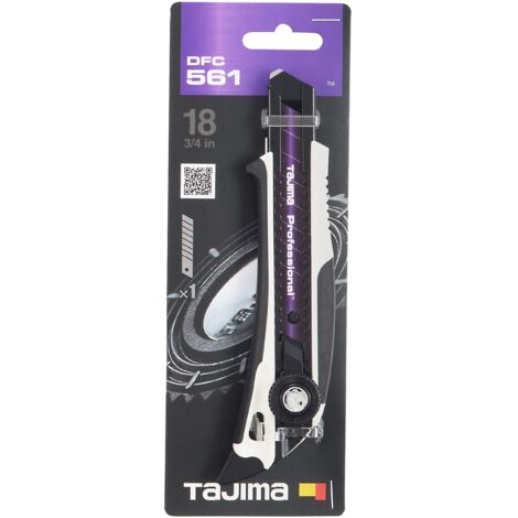 TAJIMA TAJ-DFC561W Coltello da taglio DORA FIN con lama RAZAR BLACK, con vite di fissaggio e pinna, DFC561W