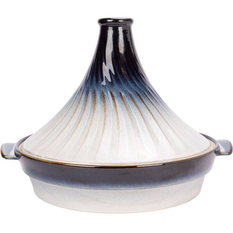 Tajine en gres - COSY & TRENDY - Tous feux sauf induction - Ø 31,7 cm - Blanc / Bleu