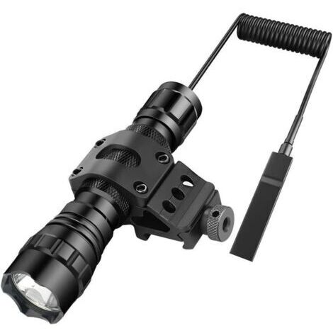 Taktische LED-Taschenlampe mit 1200 Lumen – wasserdicht, wiederaufladbar, mit Schalter und Handschlaufe, ideal für Jagd und Camping
