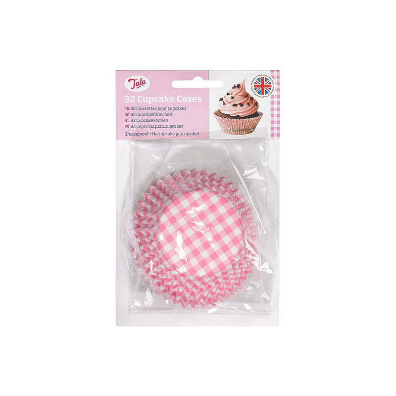 Image of Tala 32 Pink Gingham Cupcake Cases