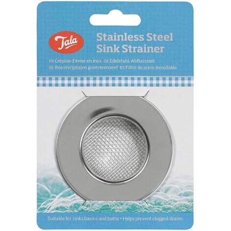 Tala Mini filtro per lavello in acciaio inossidabile, protezione per scarico di lavandini, lavabi e vasche da bagno, previene gli scarichi intasati, durevole e lavabile in lavastoviglie, resistente