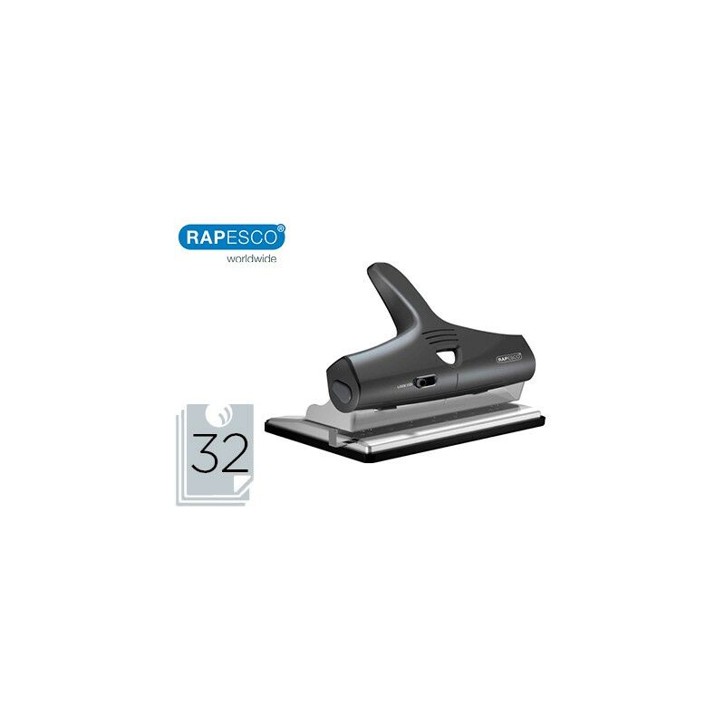 

Rapesco - Taladrador alu 95 negro ajustable 2,3 y 4 taladros capacidad 32 hojas