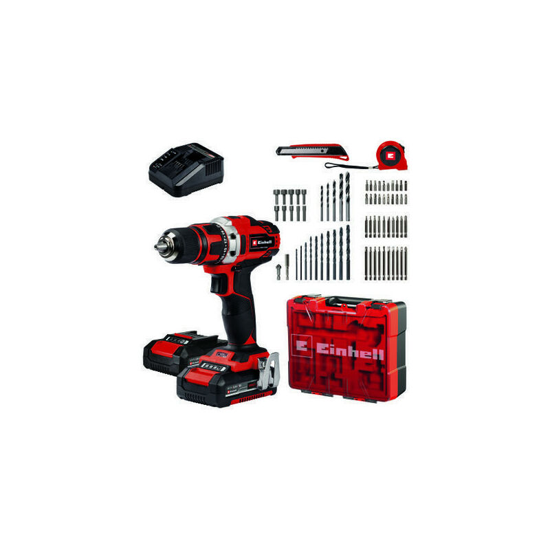 

Einhell Taladro percutor TE-CD 18/40 LI-I + 64 Piezas