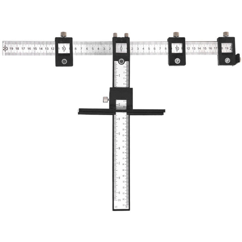 

Taladro ajustable ponche Localizador de Tratamiento de la madera de perforacion cajeadoras para las manijas en las puertas perillas del cajon, Negro