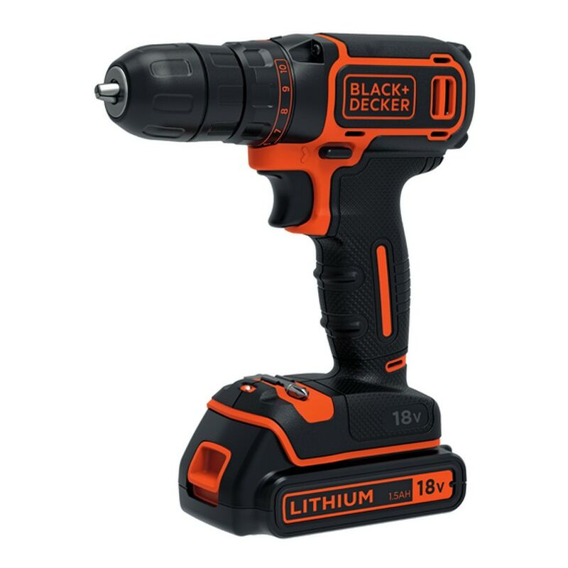 

Black&decker - BLACK&DECKER BDCDC18K-QW - Taladro atornillador a batería 18V 1.5Ah con maletín