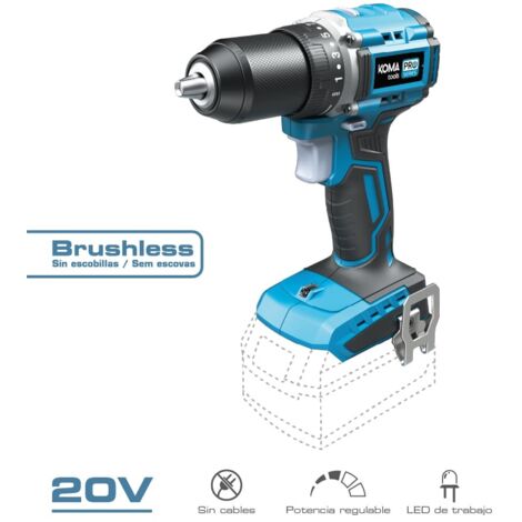 Taladro atornillador 20 v compact brushless