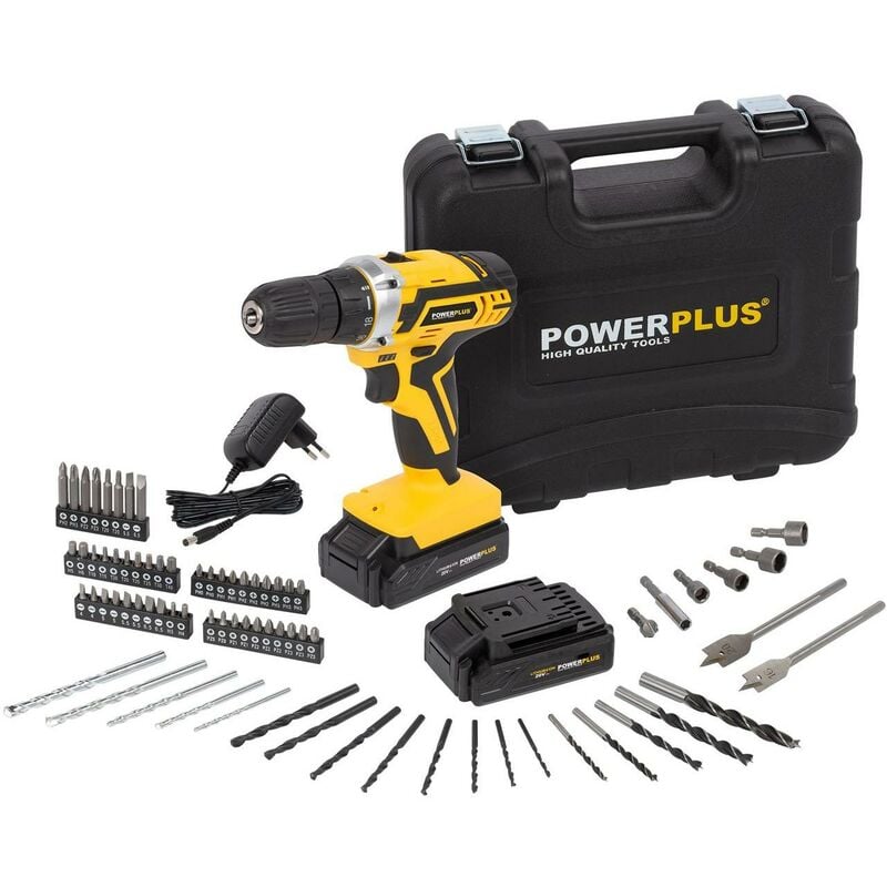 

Power Plus - Taladro/atornillador 20V LI-ION 2BATT 133ACC